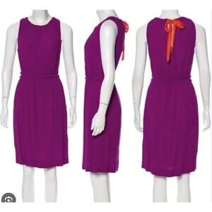 Kate Spade New York Katia Sleeveless Dress Purple Tie Back Women's Size M